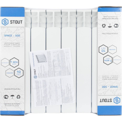 STOUT Space 500  8 секций радиатор биметаллический боковое подключение