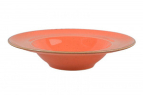 Тарелка глубокая 26 см с полями фарфор цвет оранжевый Seasons