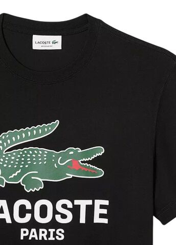 Мужская теннисная футболка Lacoste Printed Cotton - black