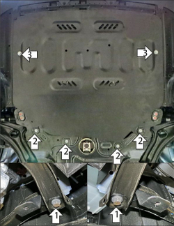 Защита стальная 1,5 мм Д, КПП GAC GS3 Motodor.57805