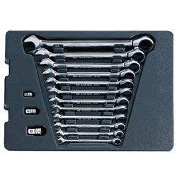 KING TONY (9-10215MR) Набор комбинированных ключей с трещоткой, ложемент, 15 предметов