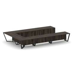 Steel Meet Стол переговорный П-образный KD-PR.B.SP-15P Дуб Мали/Металл Черный 4800*3200*750