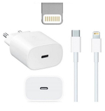 Сетевой адаптер питания USB-C 20W + кабель Type-C-Lighting 14 Pro Max с лого (белый)