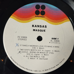 Винтажная виниловая пластинка LP Kansas Masque (USA 1975)