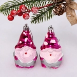 Ёлочная игрушка «Счастливый лесничий» 9 см (2 шт), фуксия