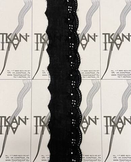 Тесьма-шитье хлопковая отделочная (100%хлопок, Черный, 48)