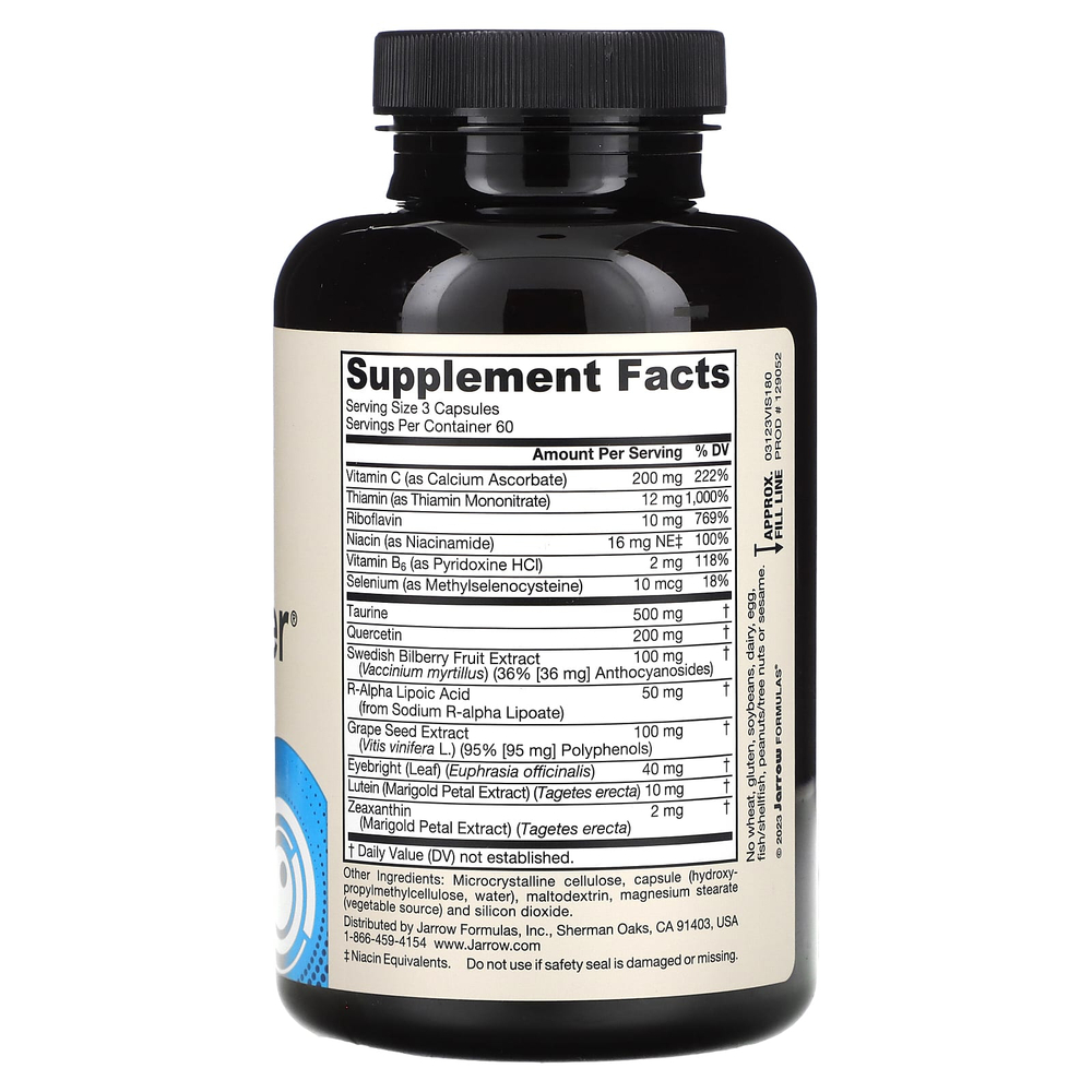 Jarrow Formulas, веганский оптимизатор зрения, 180 растительных капсул