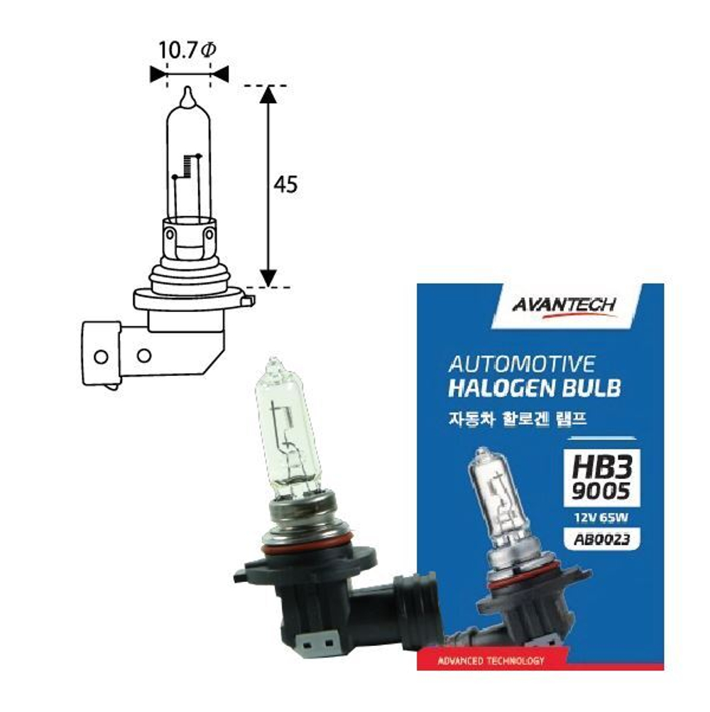 HB3   AVANTECH   12V 65W  лампа комплект 2шт