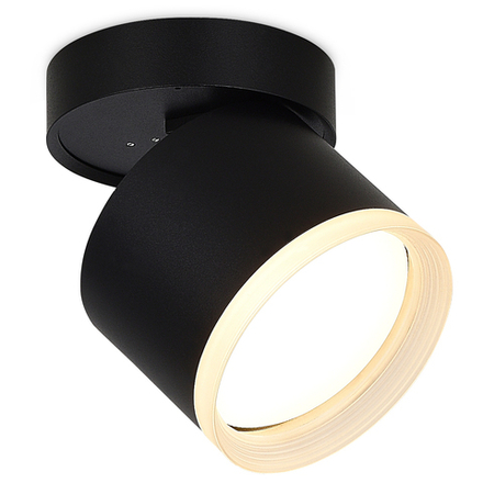 Donel, св-к накладной ЧЕРНЫЙ с БЕЛЫМ кольцом, D84xH85мм, под лампу GX53, IP20, серия: DN02