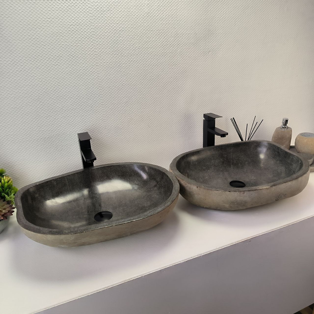 Раковина из речного камня ПАРА! RS-63831 56*44*15 2шт 0127
