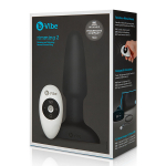 Черная анальная пробка с эффектом римминга 15см b-Vibe Rimming Remote Control Plug black BV-001-BLK