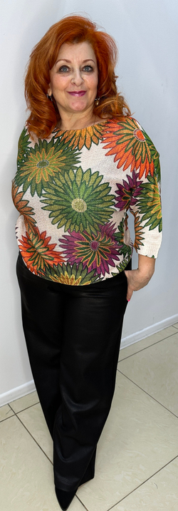 Яркий трикотажный джемпер-блузон "ириска"