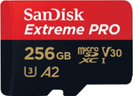 Карта памяти SanDisk Extreme Pro microSDXC 256 ГБ UHS-I, V30, A2, U3 с адаптером