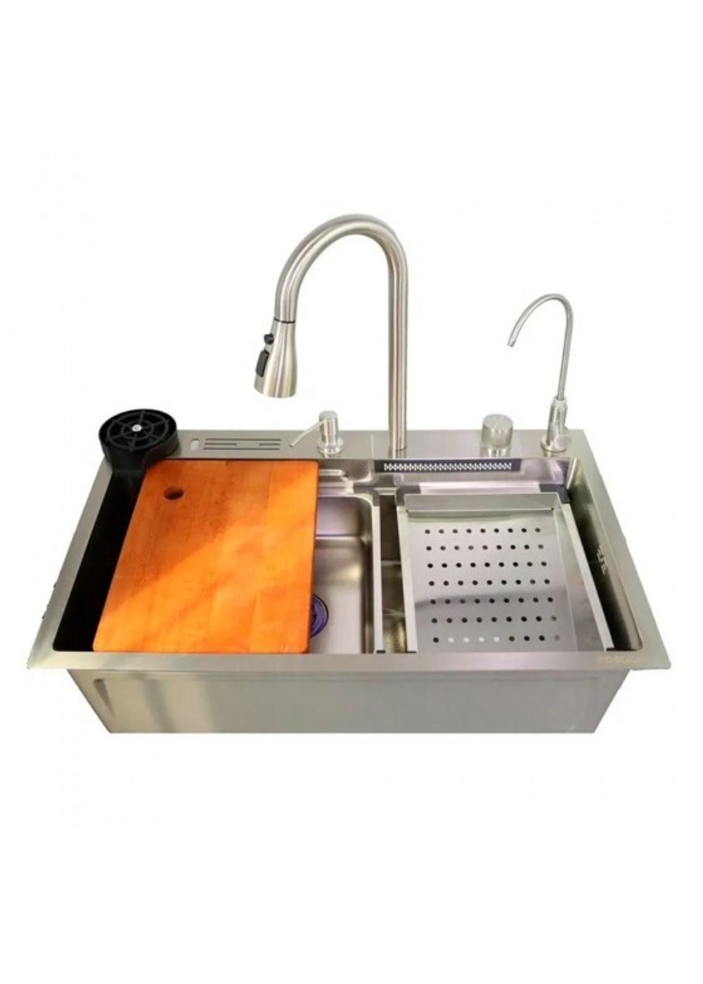 Кухонная мойка премиум Dikalan KN754505 SUS-304; Размер 750*460*220; Цвет - матовый сатин