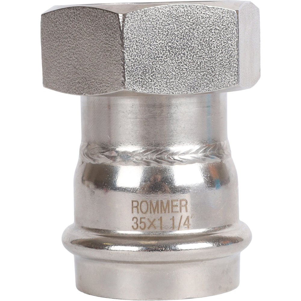 ROMMER Переходник с накидкой гайкой 35x1 1/4" из нержавеющей стали прессовой