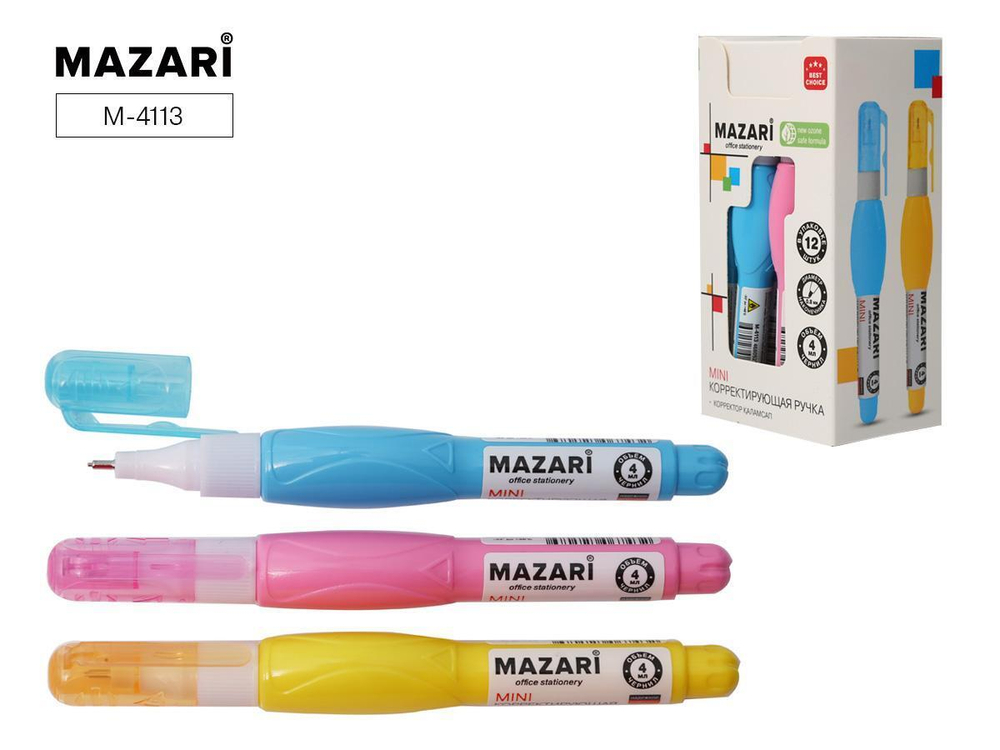 Корректирующая ручка 4мл. "Mini" метал.наконечник, морозоустойчивая (Mazari)
