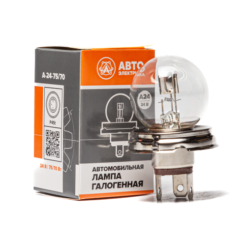 Автолампа накаливания R2, 24 В, 75/70 Вт, P45t (фарная)