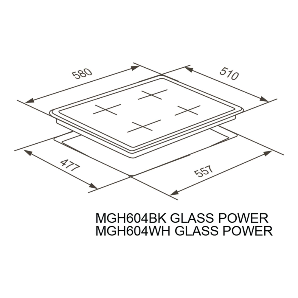 Газовая варочная панель Meferi MGH604BK GLASS POWER фото 14