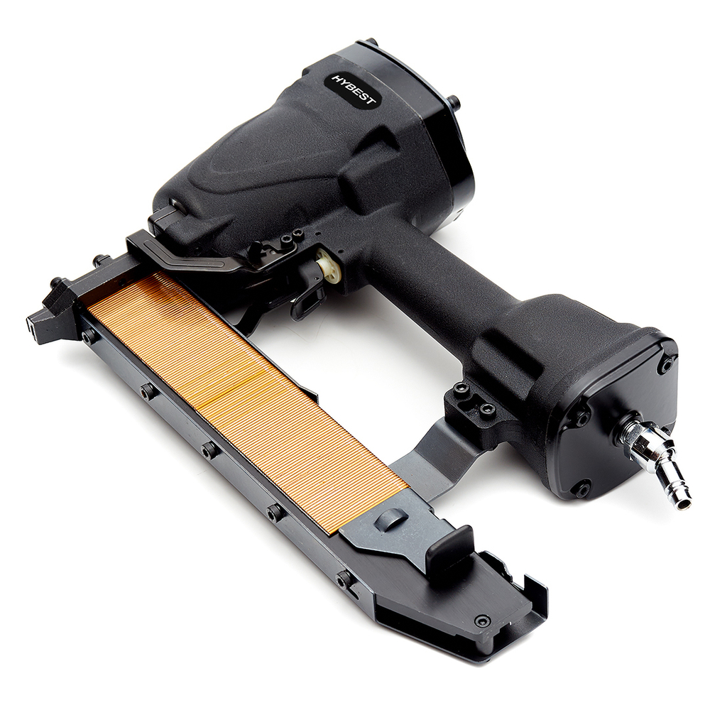 Пистолет скобозабивной мебельный Hybest N851 (пневматический, каркасные скобы тип 155 16Ga)