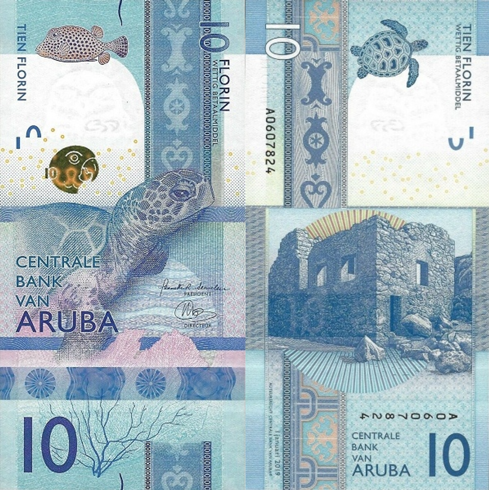 Аруба 10 флоринов 2019 UNC