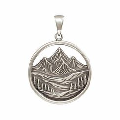 Горы - подвеска из мельхиора