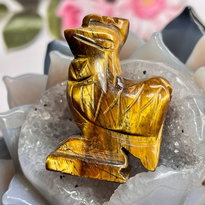 54840  Тигровый глаз фигурка Петух 33*46мм