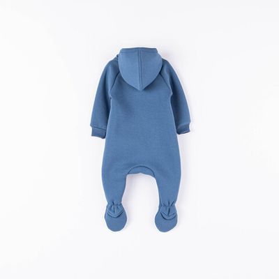 Warm hooded jumpsuit 0-3 months - Denim