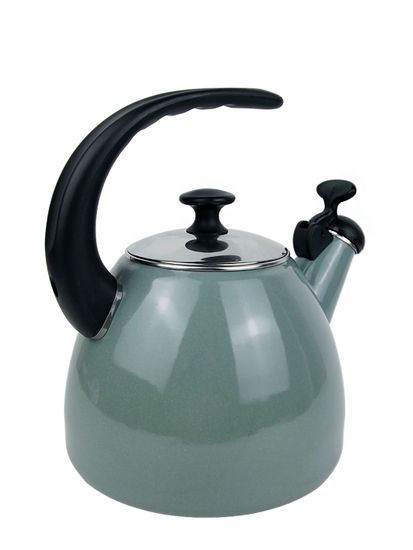 Чайник 2,5 л. эмалированный со свистком Kamille KM 1040A с черной бакелитовой ручкой