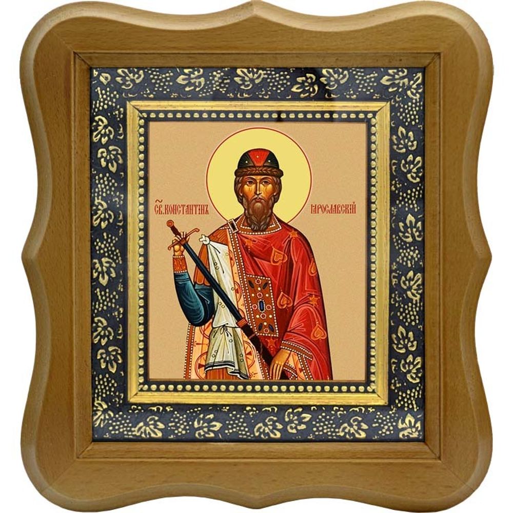 Константин Ярославский Святой Благоверный князь. Икона на холсте.