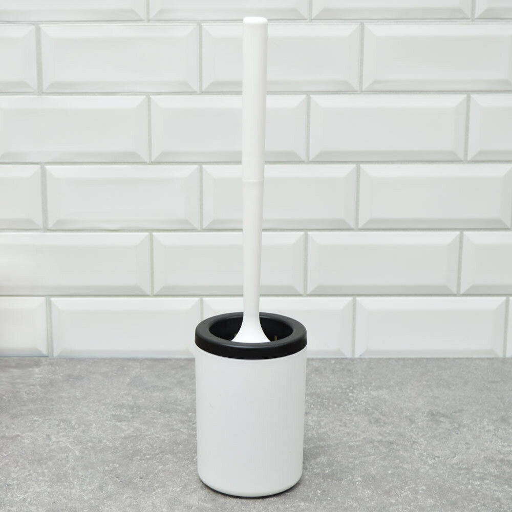 Ерш для туалета гибкий с подставкой, белый