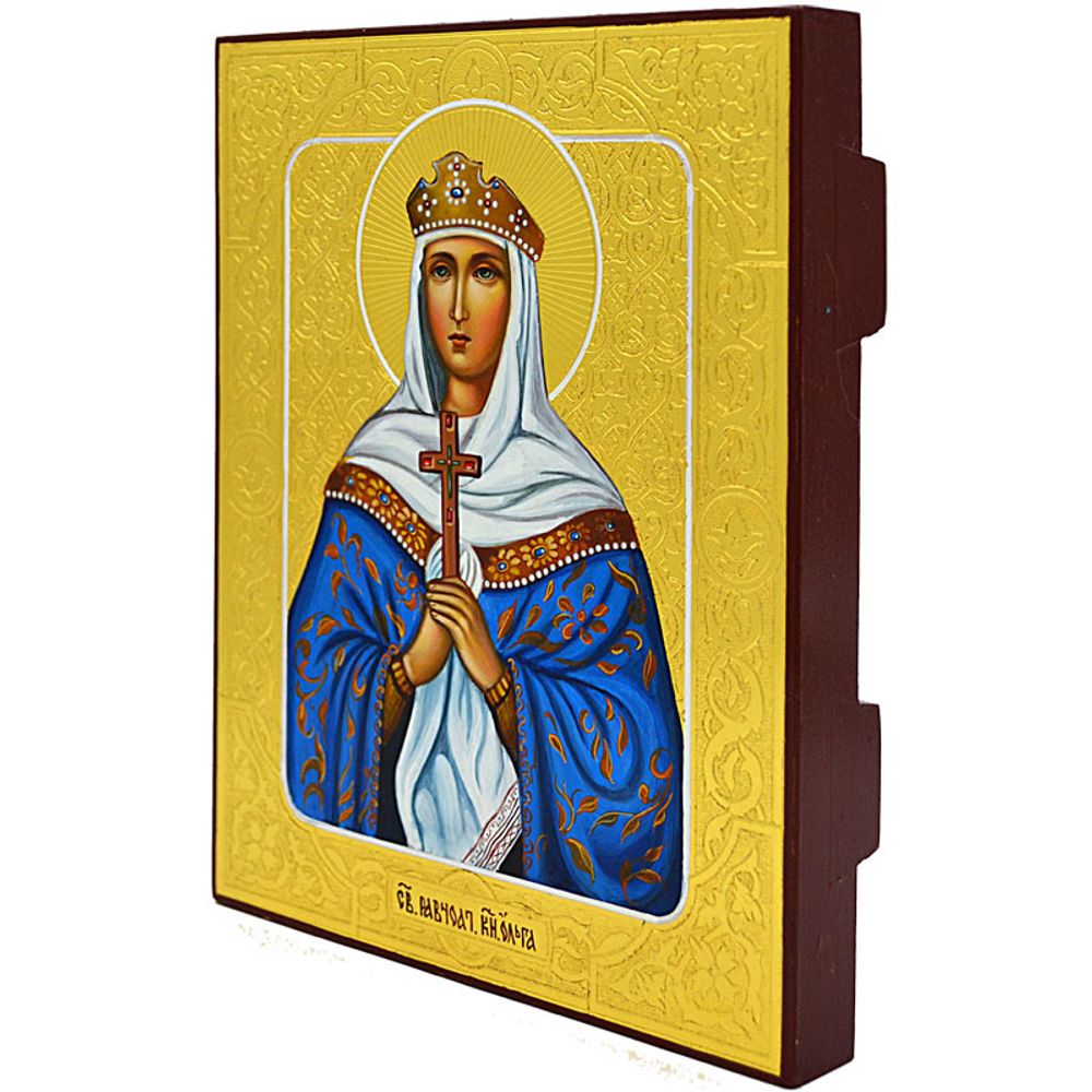 Ольга святая равноапостольная. Рукописная икона на липовой доске.