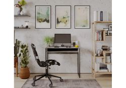 Письменный стол Лео Лофт 85х39х75 бетон / матовый черный