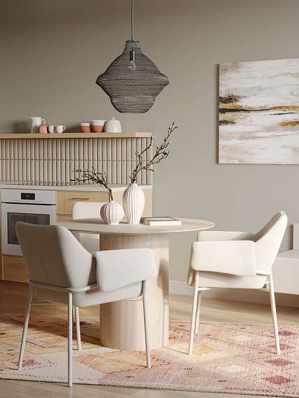 Стул-кресло Luras бежевый шенилл, бежевые ножки