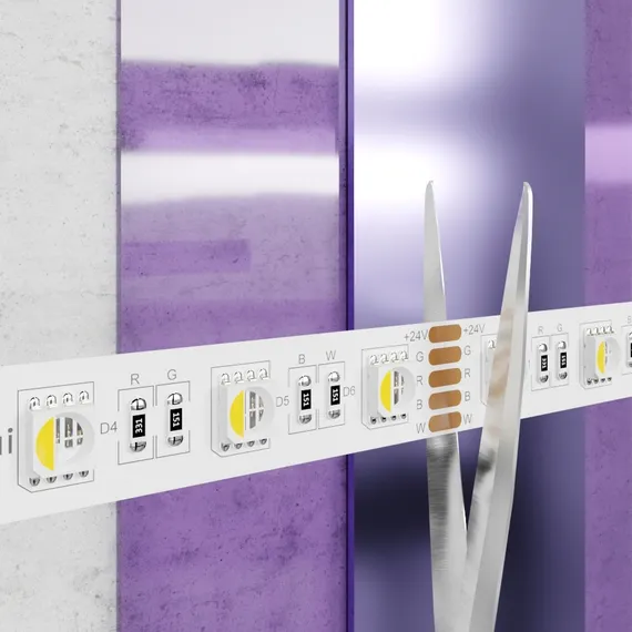 Светодиодная лента 24В 5050 19,2Вт/м Цветная (RGB) + 4000K 5м IP20 Led Strip 10180