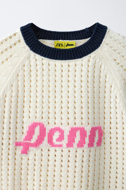 ZARA ТОП С ПРИНТОМ PENN ©, ЭКРЮ