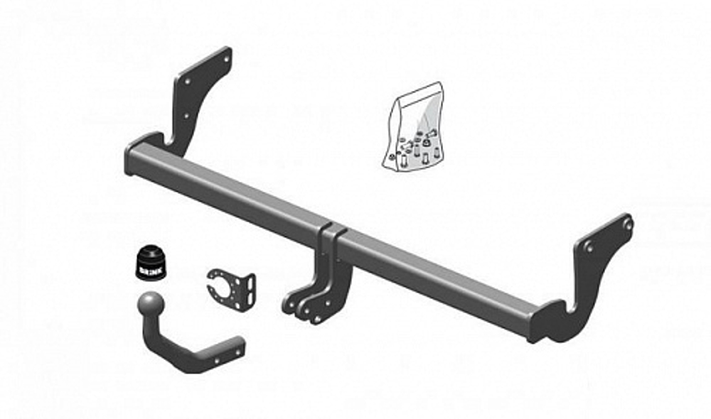 Фаркоп Brink (Thule) 551500 для VW POLO 2010-(паспорт и сертификат в комплекте)(без электрики)