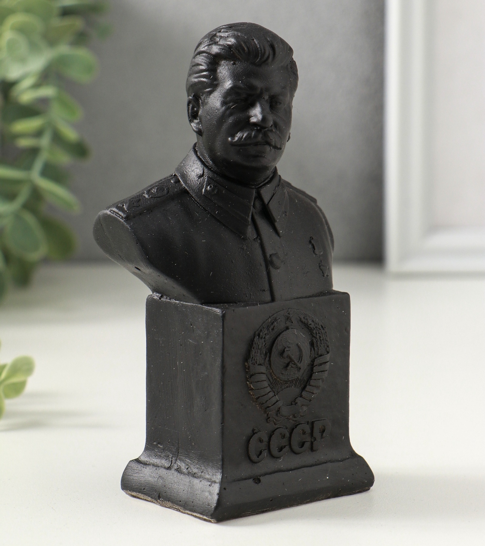 Бюст декоративный «Сталина И. В», гипсовый, 12×6.5×4.5 см, графит 10930119