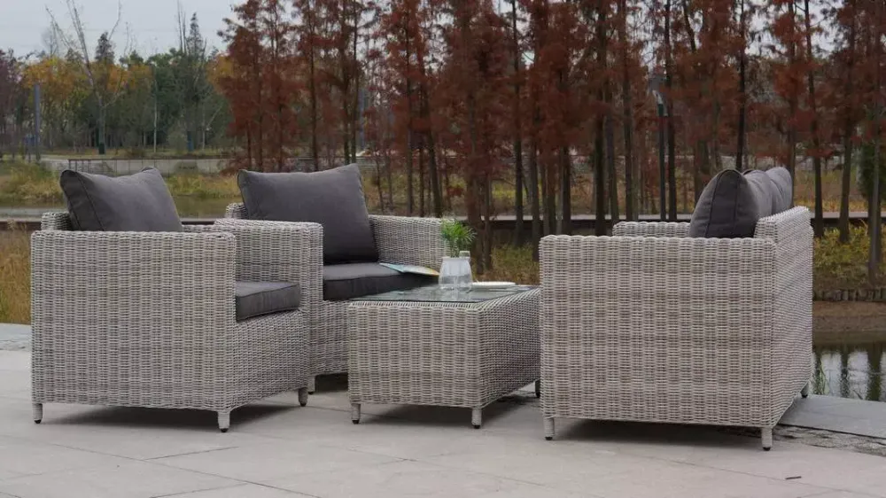 "Кон Панна" столик журнальный из искусственного ротанга, цвет бежевый