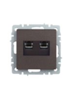 BRITE Розетка двойная RJ11+RJ45 кат.5E РК/Т12-БрТБ темная бронза IEK