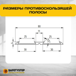 Алюминиевая полоса-порог с 2 резиновыми вставками, цвет вставки желтый, длина 1м, упаковка 5 шт