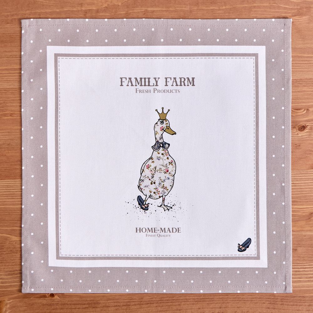 НАБОР САЛФЕТОК ИЗ 2-Х ШТ "FAMILY FARM" 40Х40СМ, ТВИЛ, КАПУЧИНО