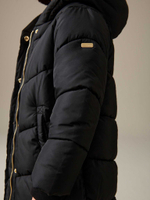 Пальто стеганое утепленное с капюшоном для девочки Next 102-278, Черный