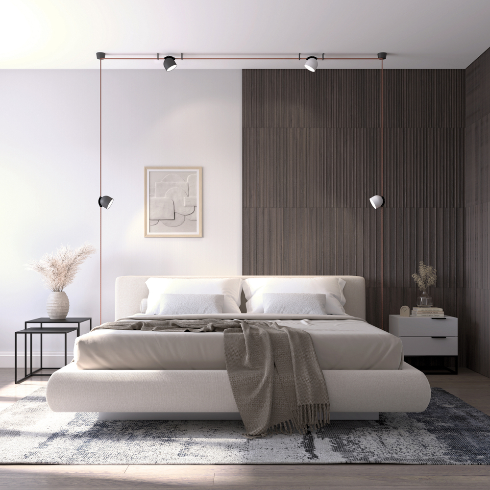 DK5542-BK Поворотный светильник для трека-ремня Belty, серия Spot, со светодиодом, D100*H107мм, 48V DC, 12W, RA90, 120°, 4000K, IP20, черный, алюминий