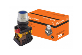 Кнопка ABLF-22 синий d22мм неон/230В 1з+1р TDM SQ0704-0004