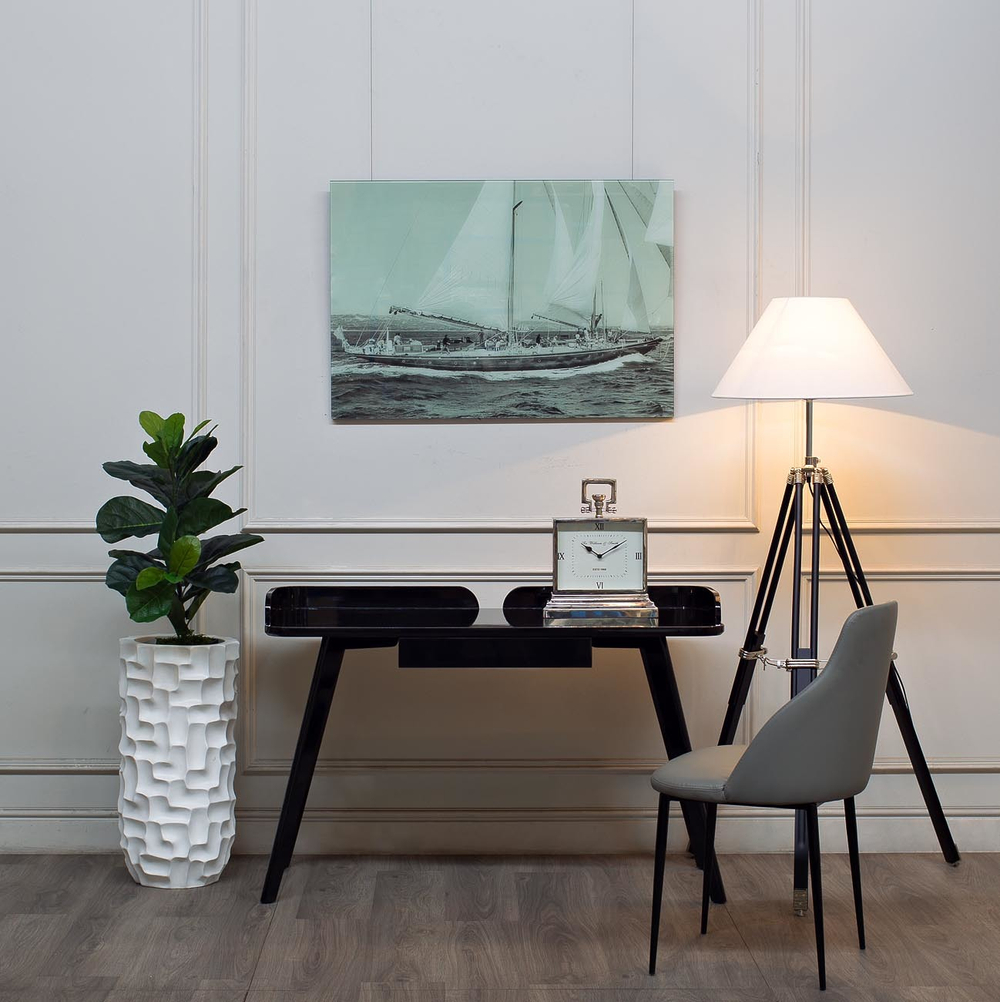 Кашпо для цветов напольное 33х69см Garda Decor белое рельефное