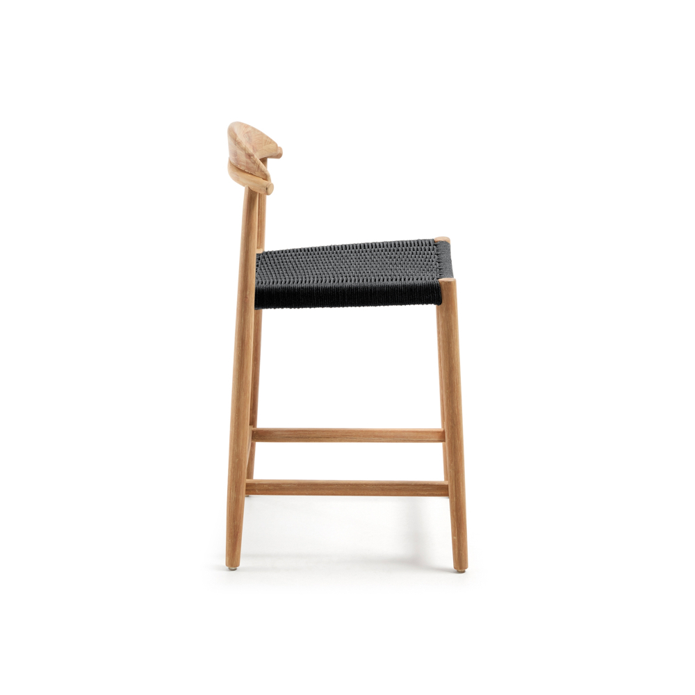 Nina Полубарный стул из массива акации с натуральной отделкой и черной веревкой 62 см