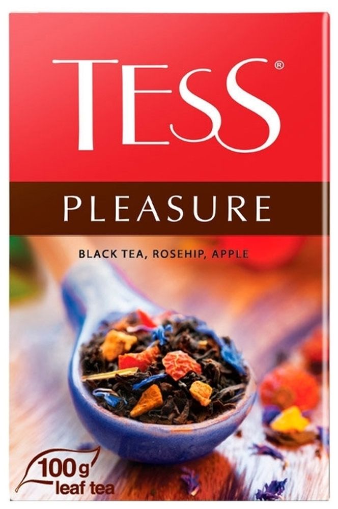 Чай Tess Pleasure черный шиповник/яблоко 100 г