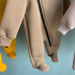 Детский комбинезон с капюшоном на замке из футера с начесом