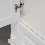 Шкаф для одежды распашной белый Харви двухдверный деревянный с ящиком, со штангой и полкой, шкаф для вещей в прихожую и спальню с филенкой в викторианском стиле из массива сосны