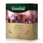 Чай GREENFIELD SPRING MELODY черный пакет. 150 г 100 шт карт.упак.